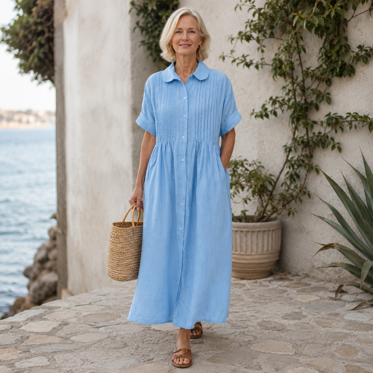 Noelle | Button-Front Maxi Dress