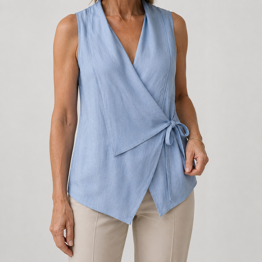 Valerie | Sleeveless Wrap-Front Top