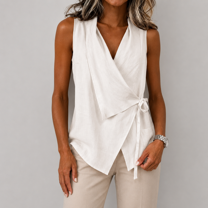 Valerie | Sleeveless Wrap-Front Top