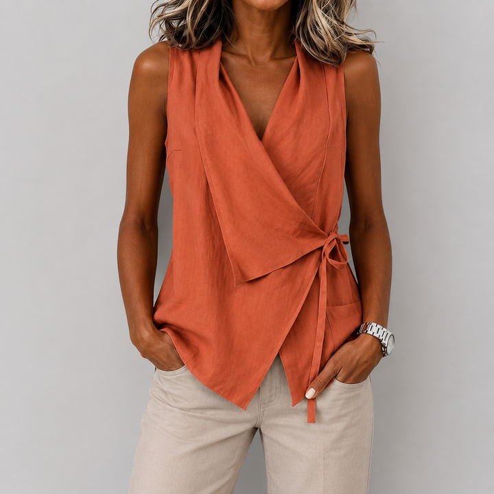 Valerie | Sleeveless Wrap-Front Top