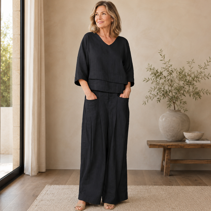 Liza | 2-piece cotton-linen set