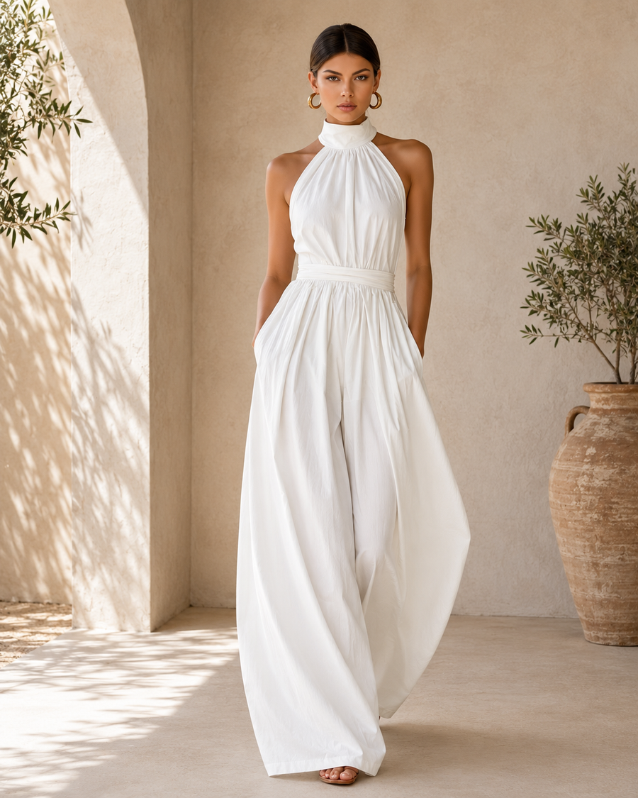 Zoé | Halter Wide-Leg Jumpsuit