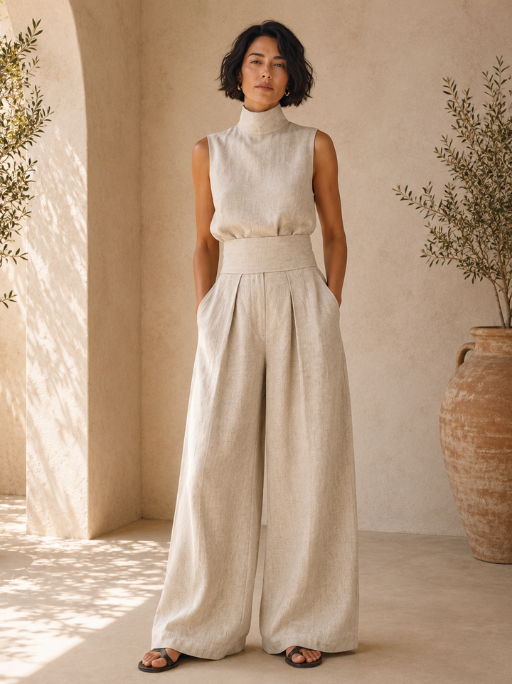 Nuria | Minimalist Sleeveless Top Set
