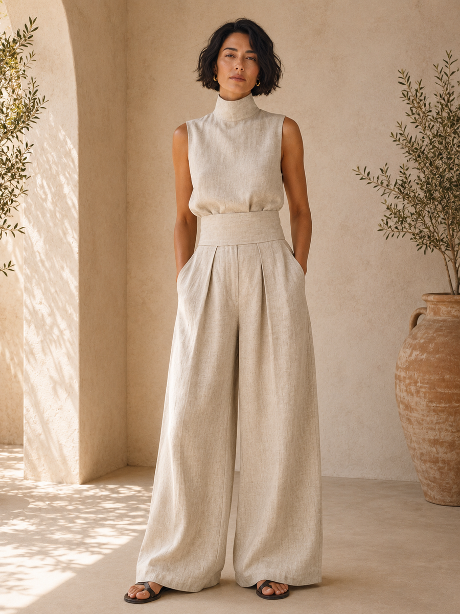 Nuria | Minimalist Sleeveless Top Set