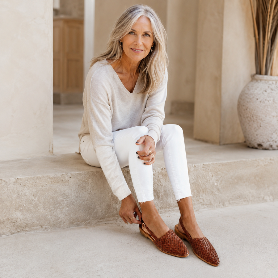 Anastasia | Woven Slingback Flats