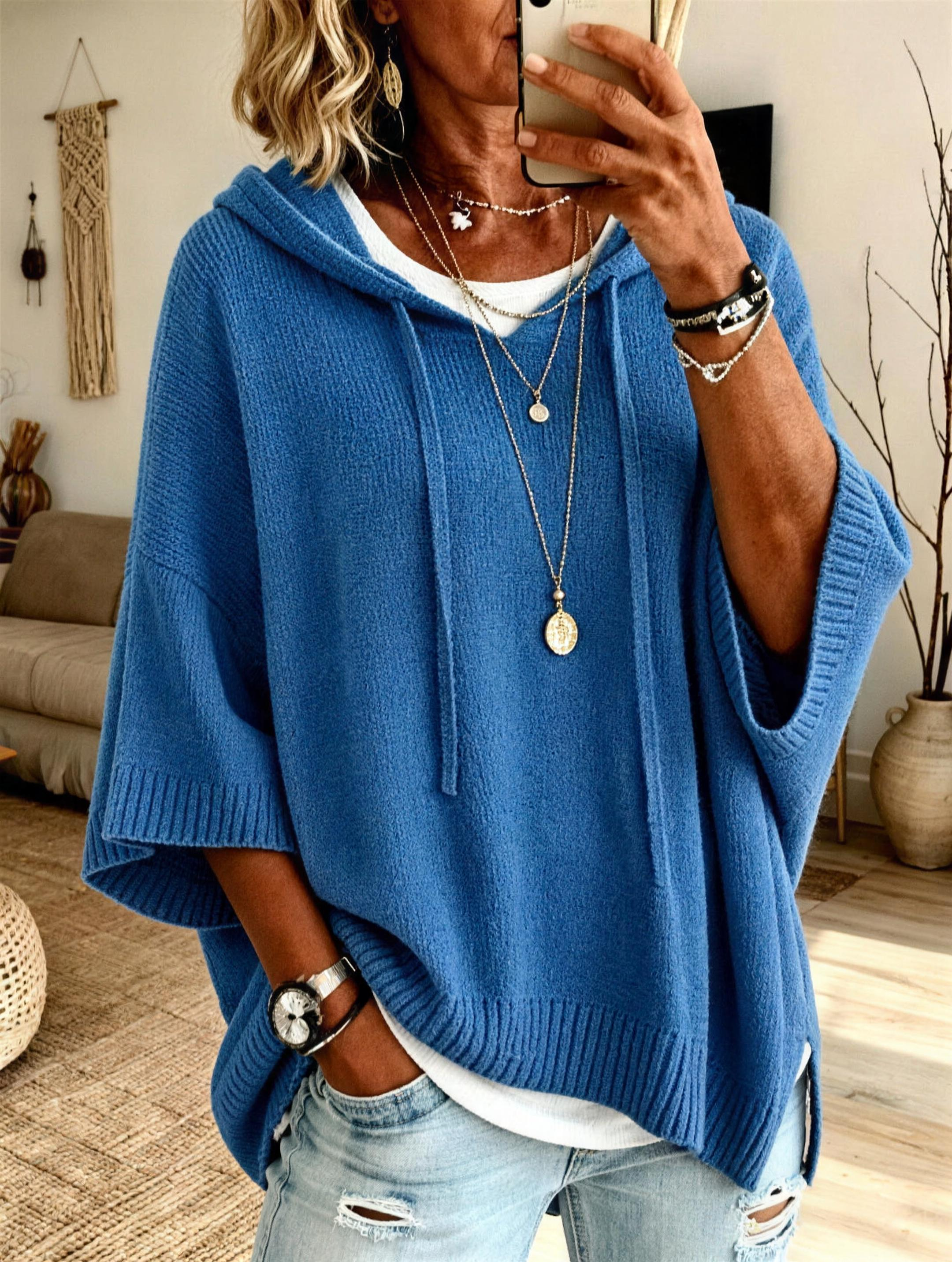 Monique | Relaxed Hooded Knit Sweater