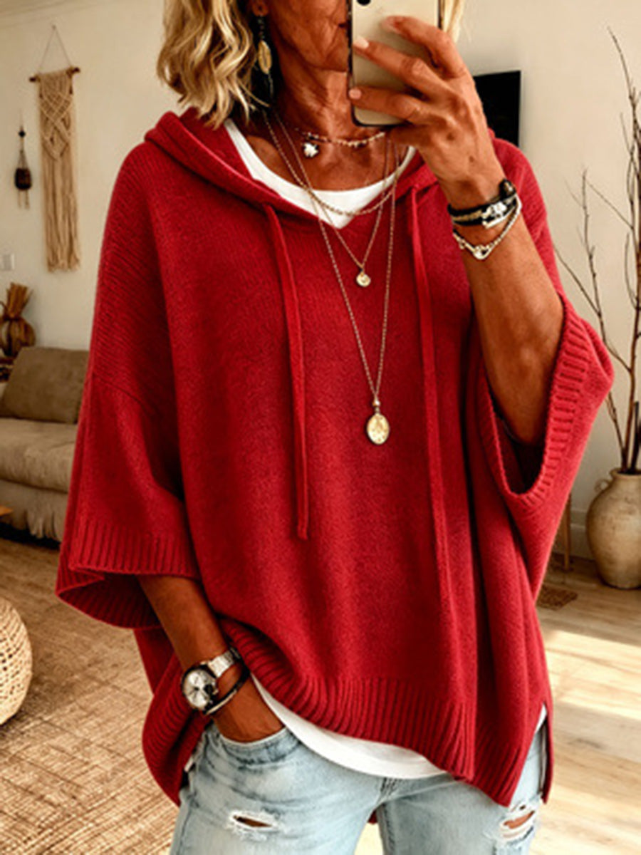 Monique | Relaxed Hooded Knit Sweater