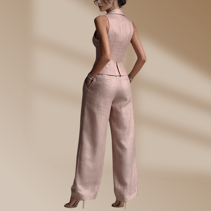 Lola | Women's Two-Piece V-Neck Button Set