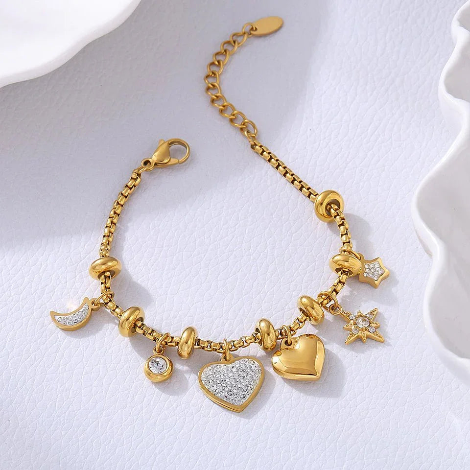 Amélie | Bracelet Doré à Breloques