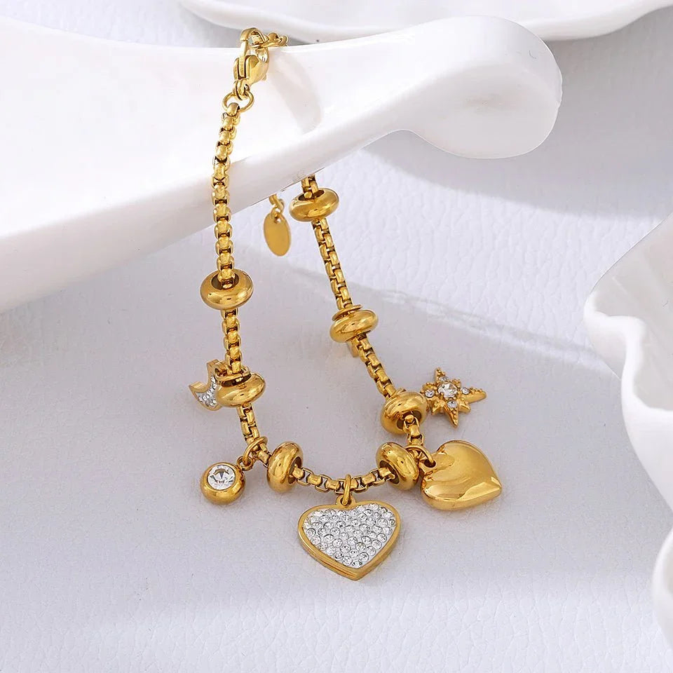 Amélie | Bracelet Doré à Breloques