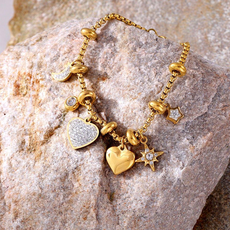 Amélie | Bracelet Doré à Breloques