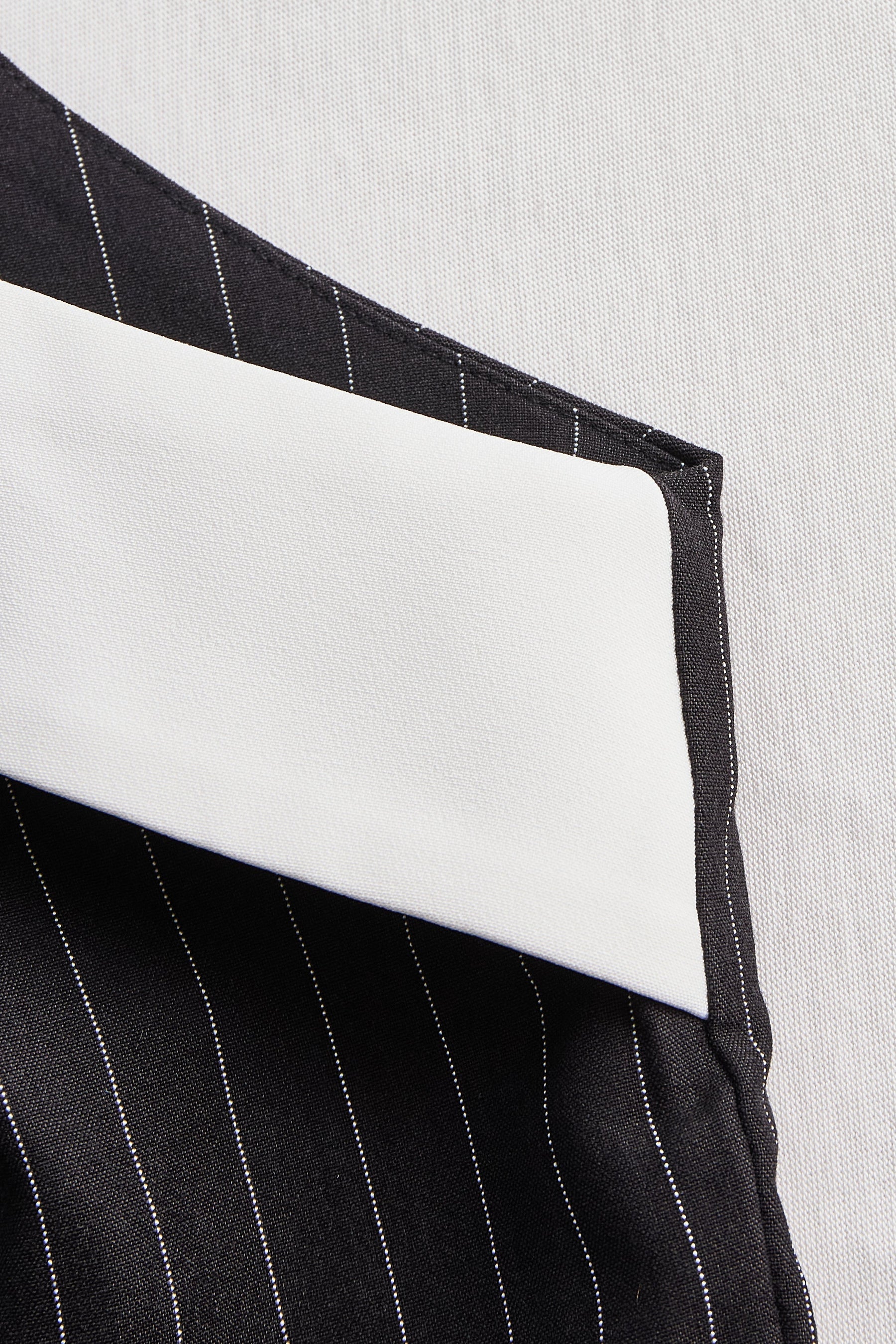 Pinstripe Top With Contrast Collar And Button Front