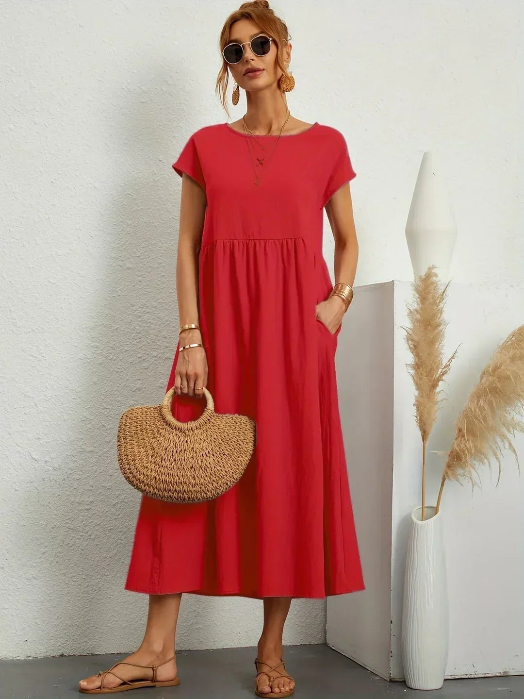 Aurelia | Relaxed Gathered Midi Dress