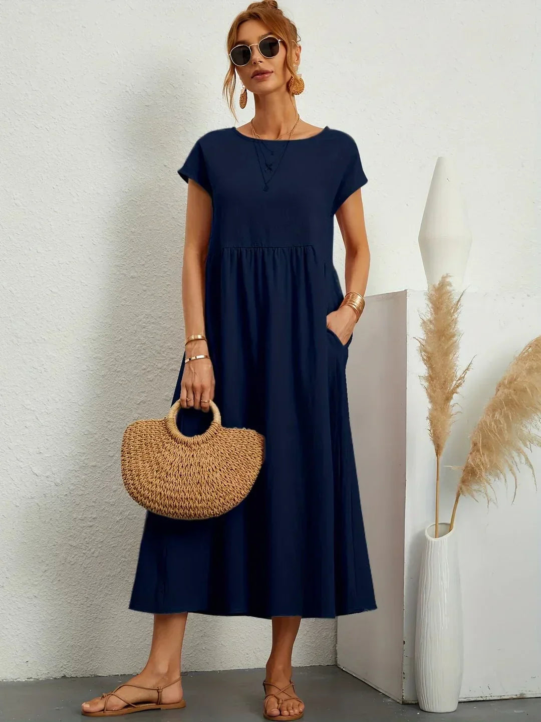 Aurelia | Relaxed Gathered Midi Dress