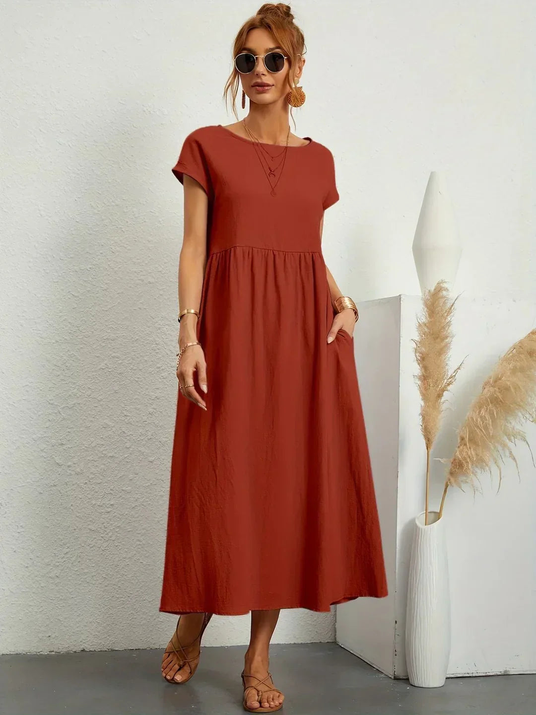 Aurelia | Relaxed Gathered Midi Dress