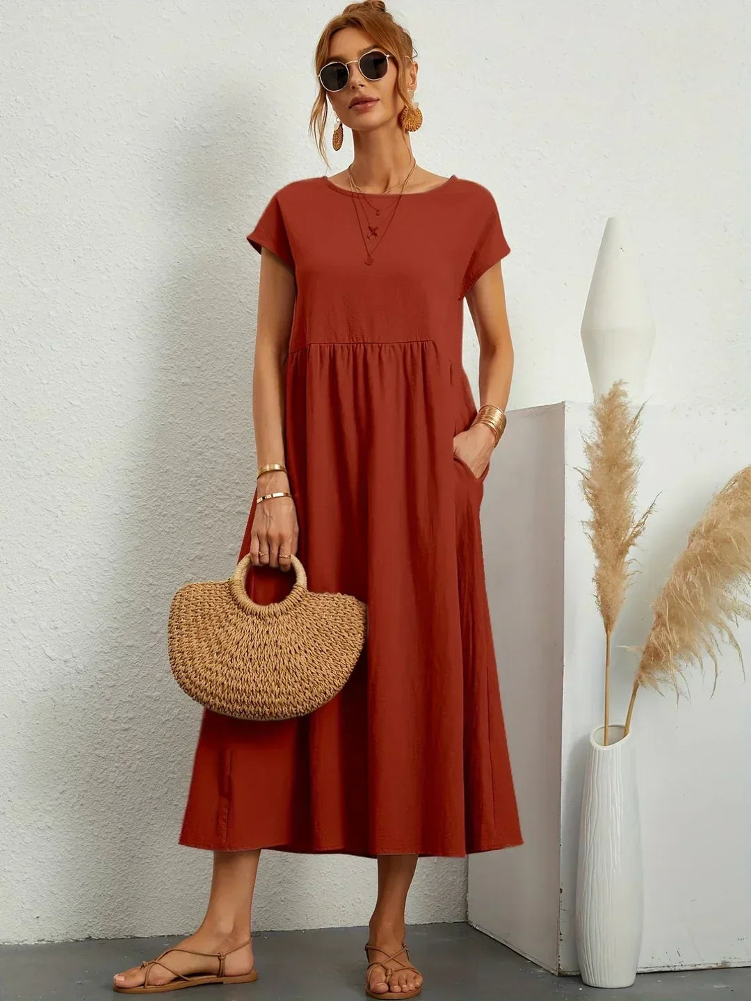 Aurelia | Relaxed Gathered Midi Dress