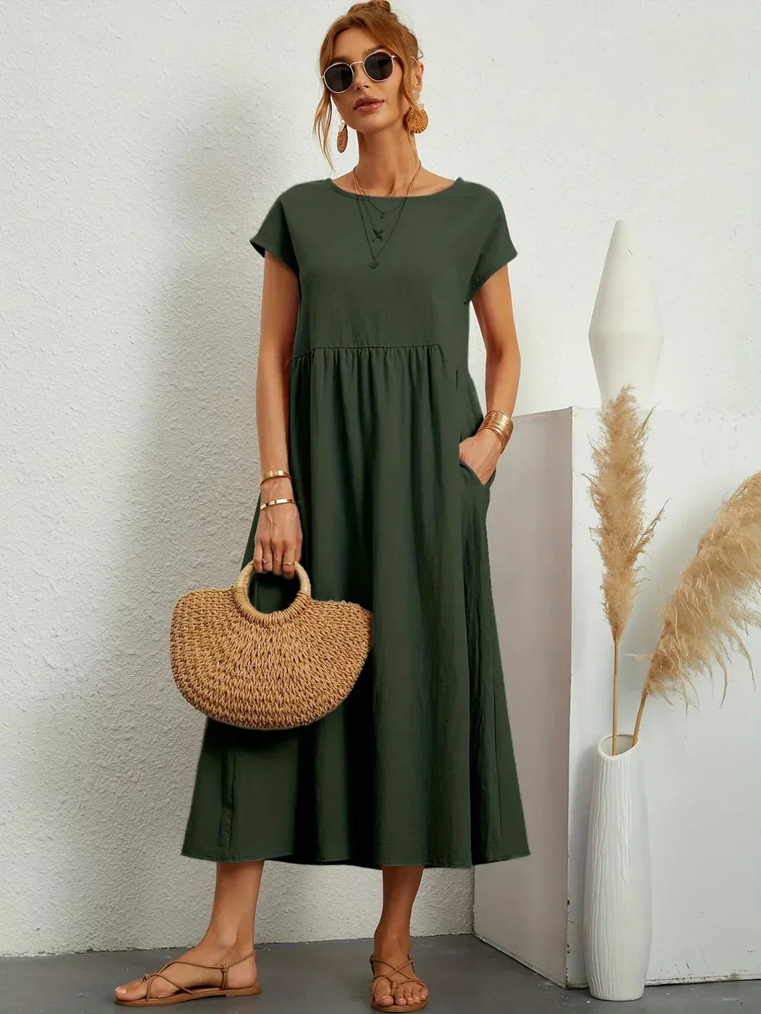 Aurelia | Relaxed Gathered Midi Dress