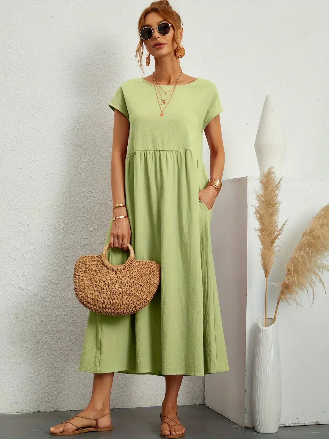 Aurelia | Relaxed Gathered Midi Dress