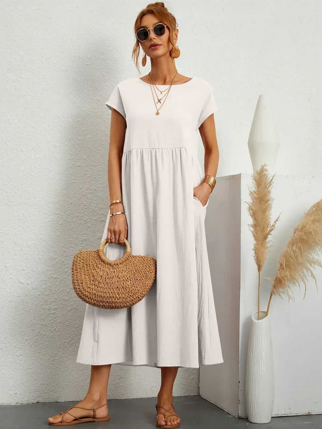 Aurelia | Relaxed Gathered Midi Dress