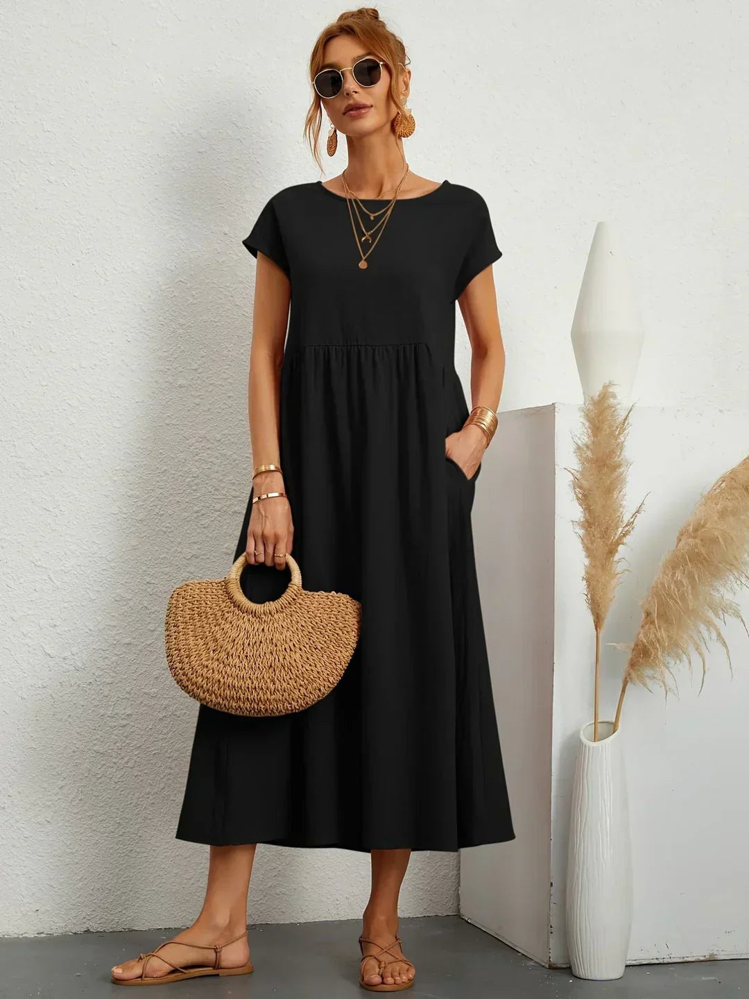Aurelia | Relaxed Gathered Midi Dress