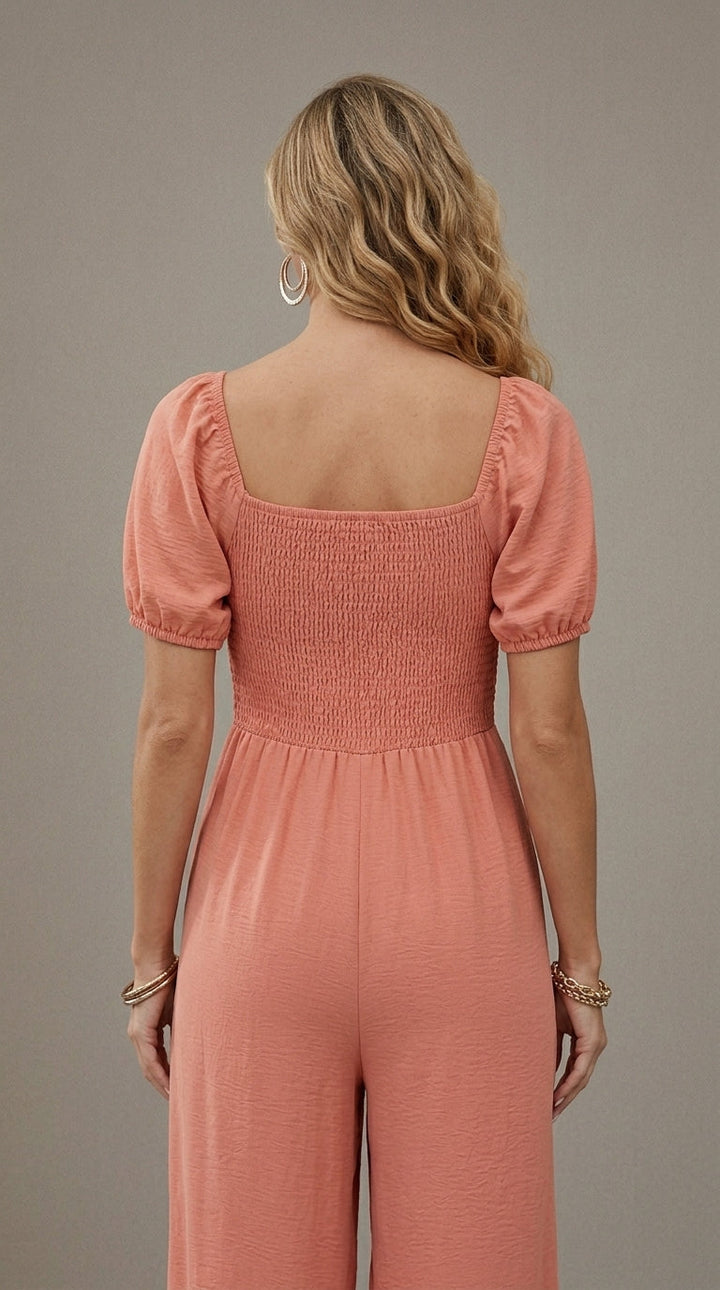 Amélie | Smocked Wide-Leg Jumpsuit
