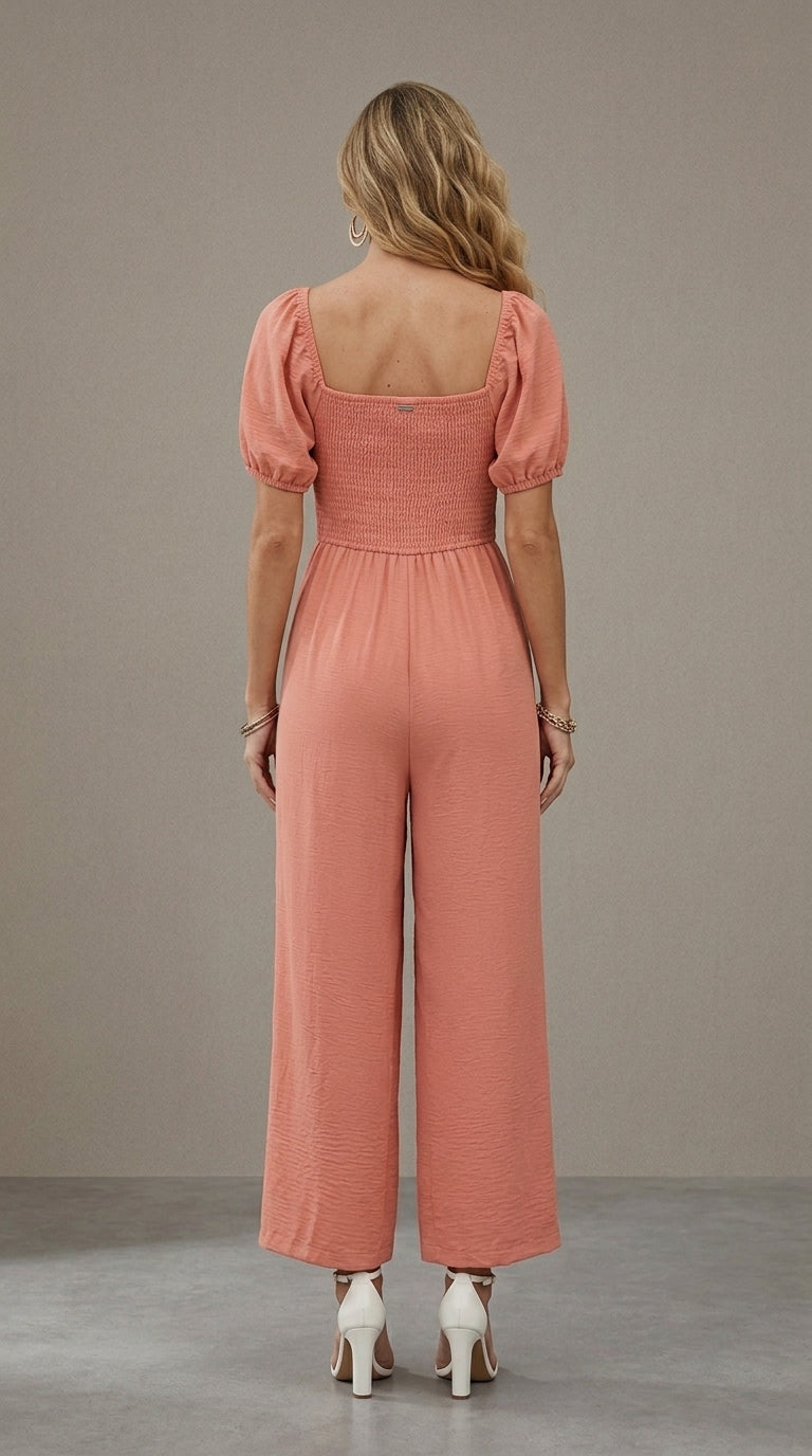 Amélie | Smocked Wide-Leg Jumpsuit