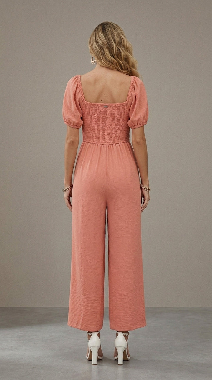 Amélie | Smocked Wide-Leg Jumpsuit