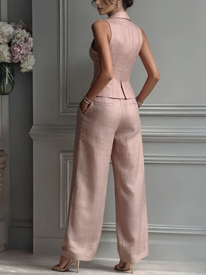Lola | Women's Two-Piece V-Neck Button Set