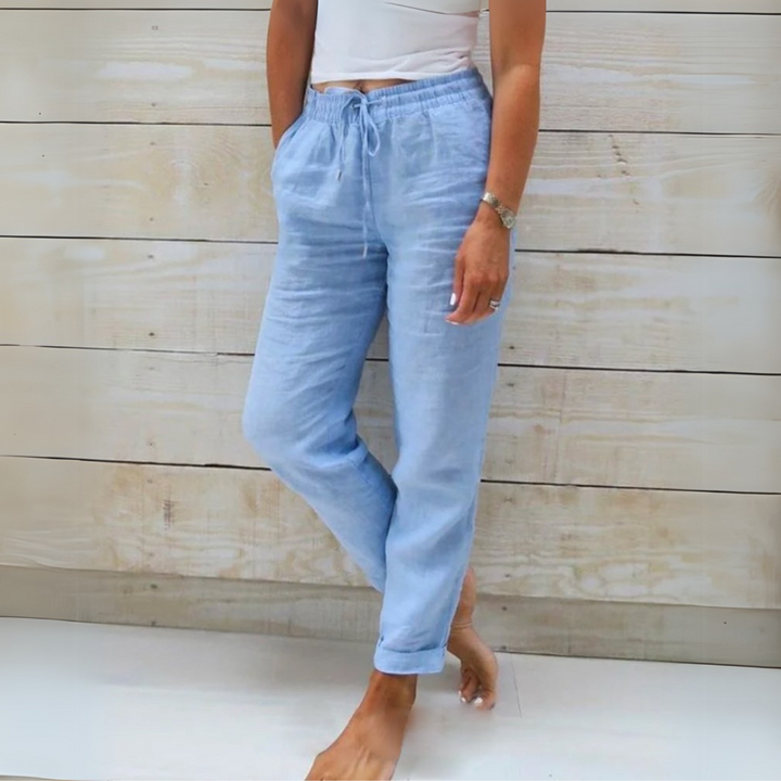 Laurent Atelier™ | Luxe Cotton-Linen Tailored Trousers