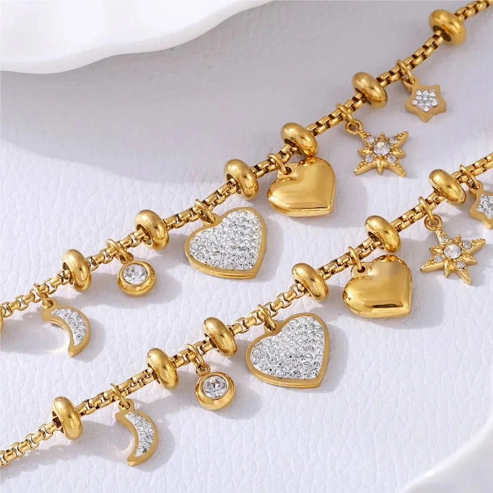 Amélie | Bracelet Doré à Breloques