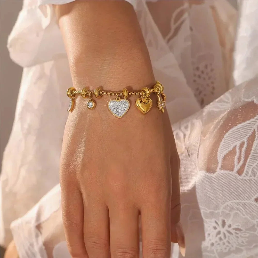 Amélie | Bracelet Doré à Breloques