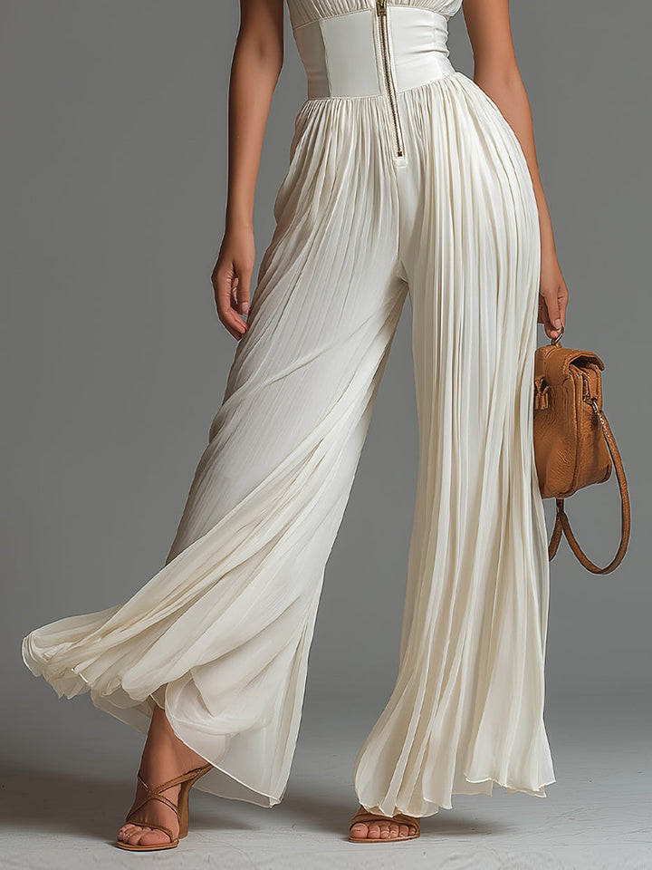 Zsófia | Pleated Zip-Front Jumpsuit