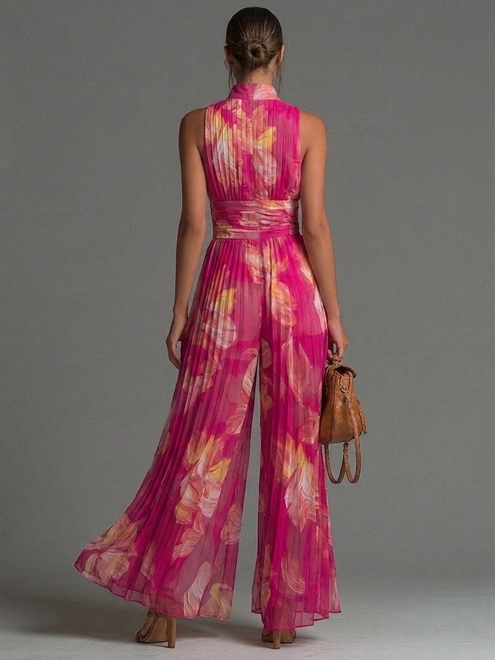 Zsófia | Pleated Floral Jumpsuit