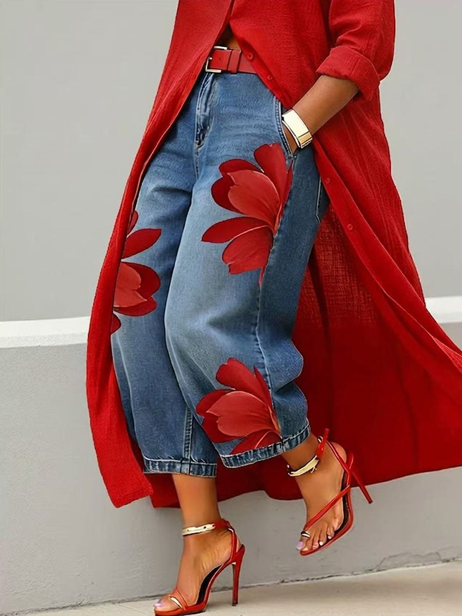 Laurent Atelier™ | Elegant Floral Wide-Leg Pants