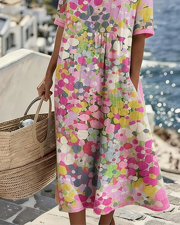 Elena | Lightweight Floral Midi Dress