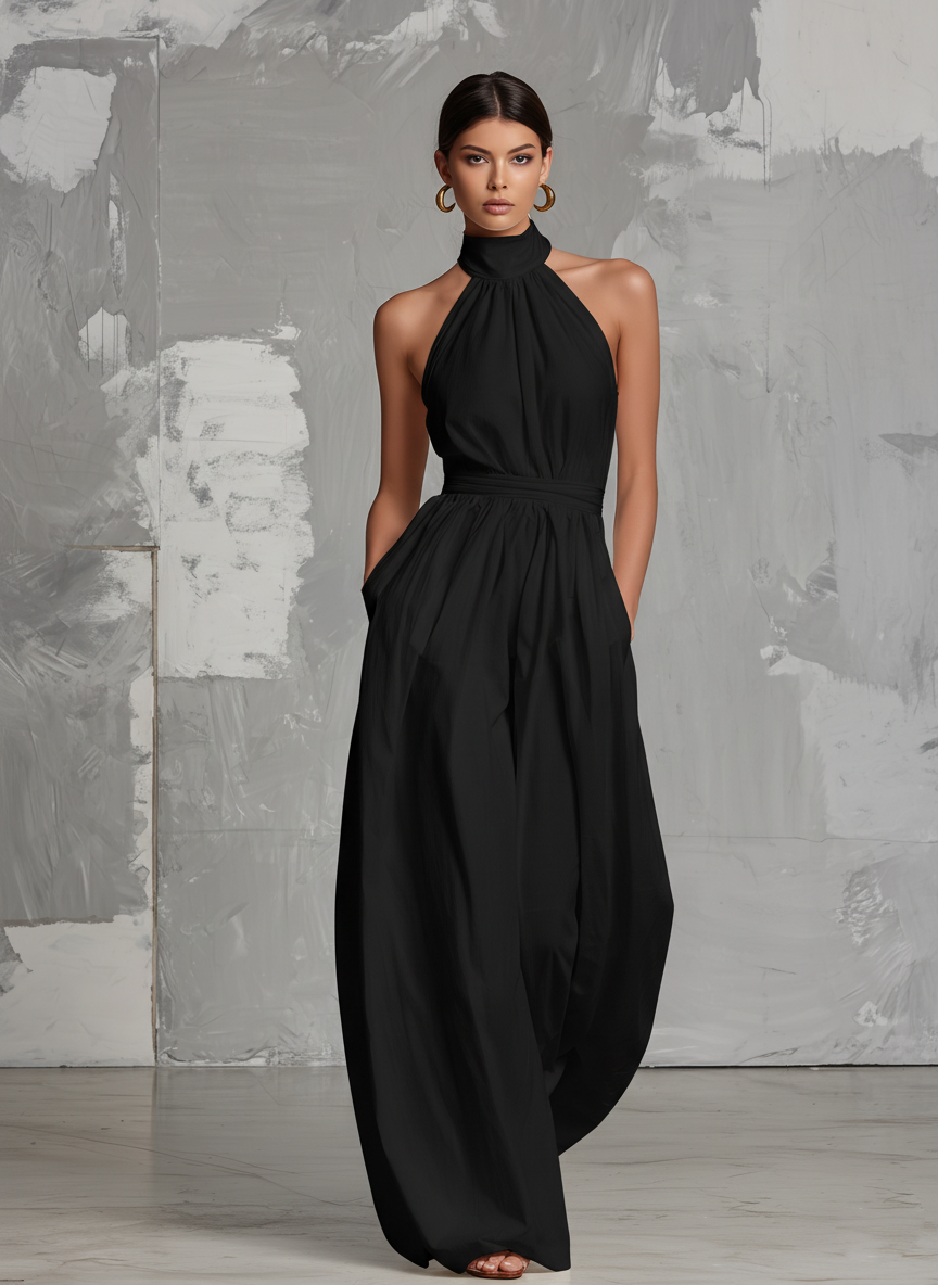 Zoé | Halter Wide-Leg Jumpsuit