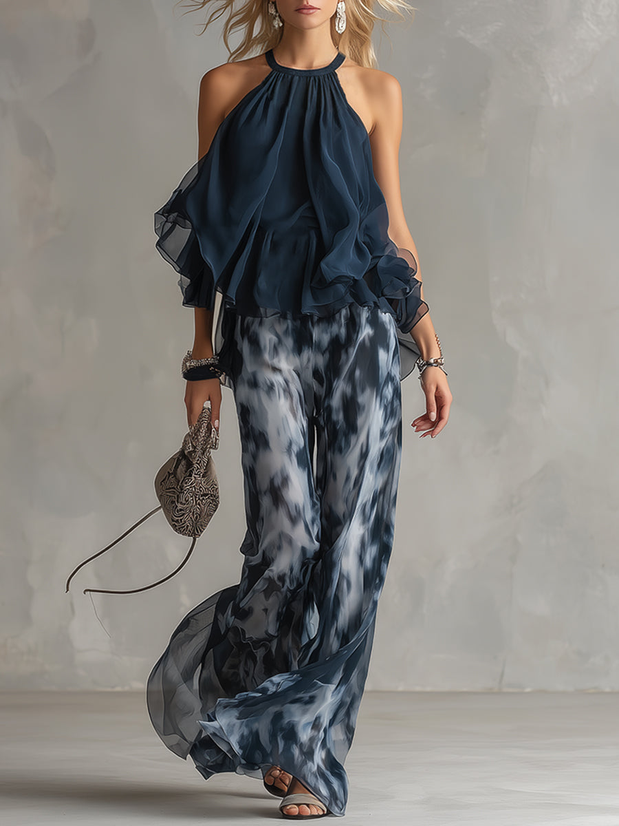 Ludovica | Elegant Chiffon Two-Piece Set