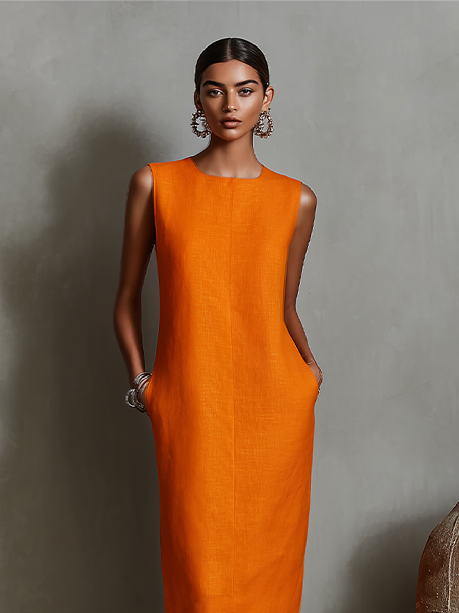 Adeline | Refined Sleeveless Midi Dress