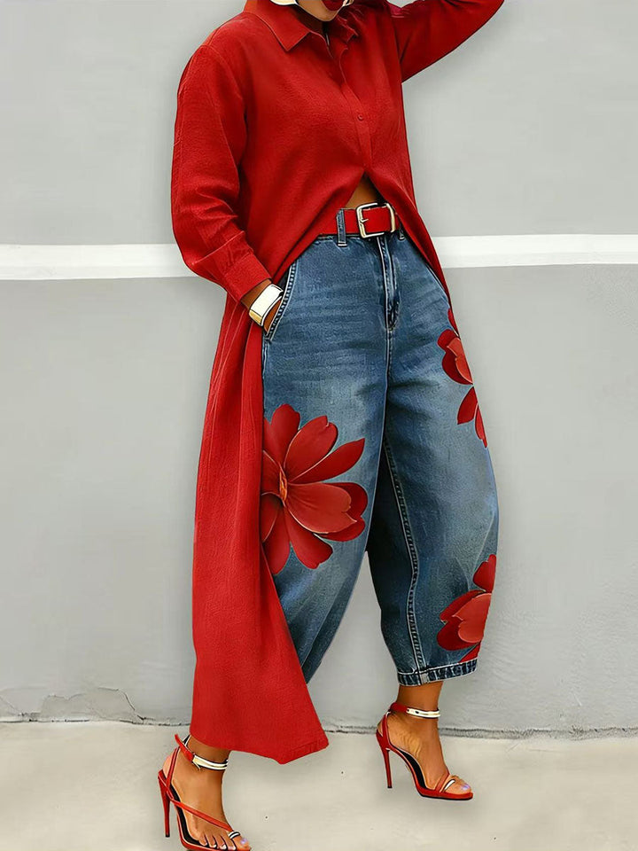 Laurent Atelier™ | Elegant Floral Wide-Leg Pants