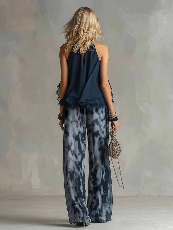 Ludovica | Elegant Chiffon Two-Piece Set