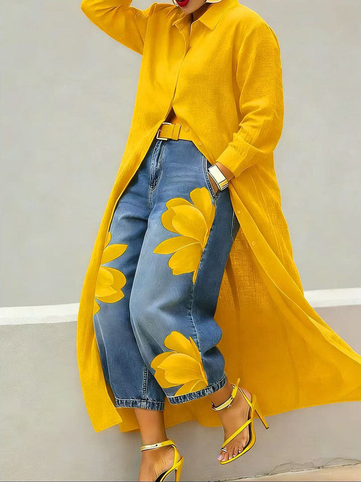 Laurent Atelier™ | Elegant Floral Wide-Leg Pants