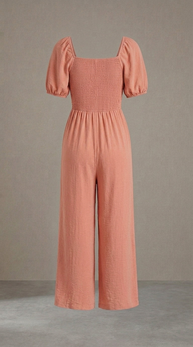 Amélie | Smocked Wide-Leg Jumpsuit