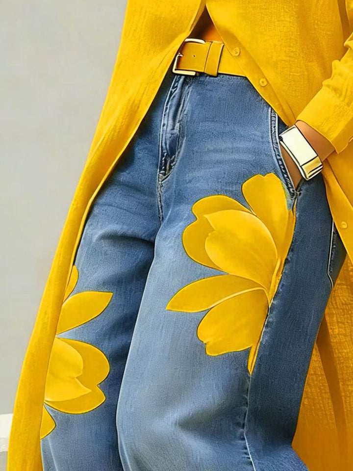 Laurent Atelier™ | Elegant Floral Wide-Leg Pants
