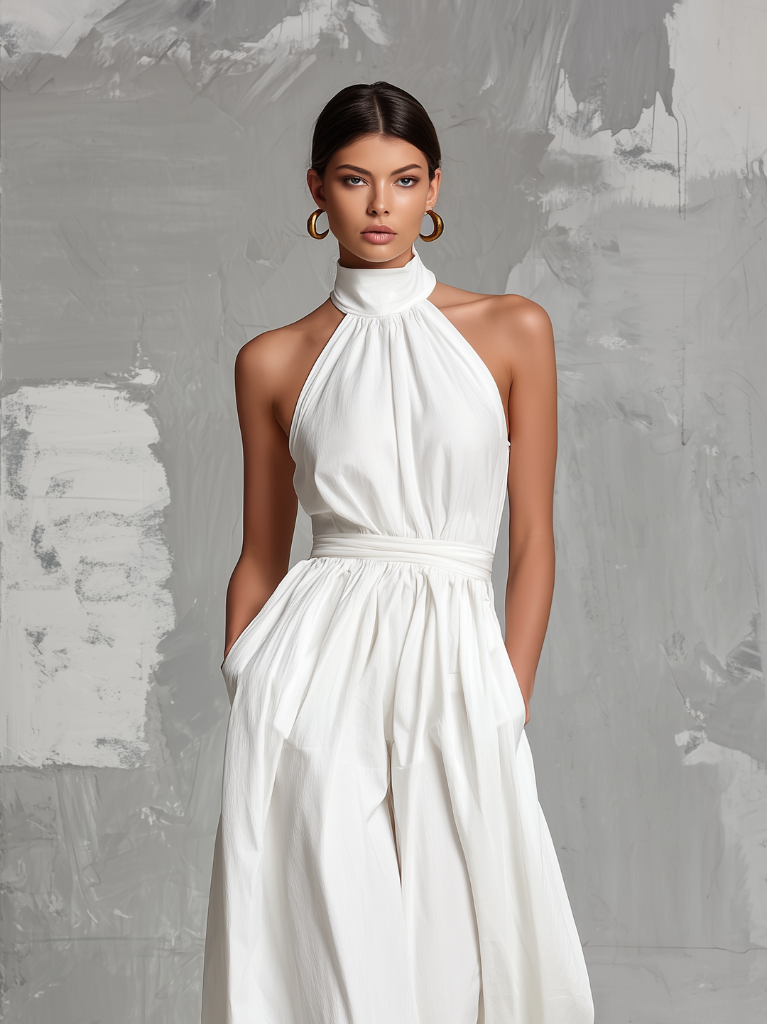 Zoé | Halter Wide-Leg Jumpsuit