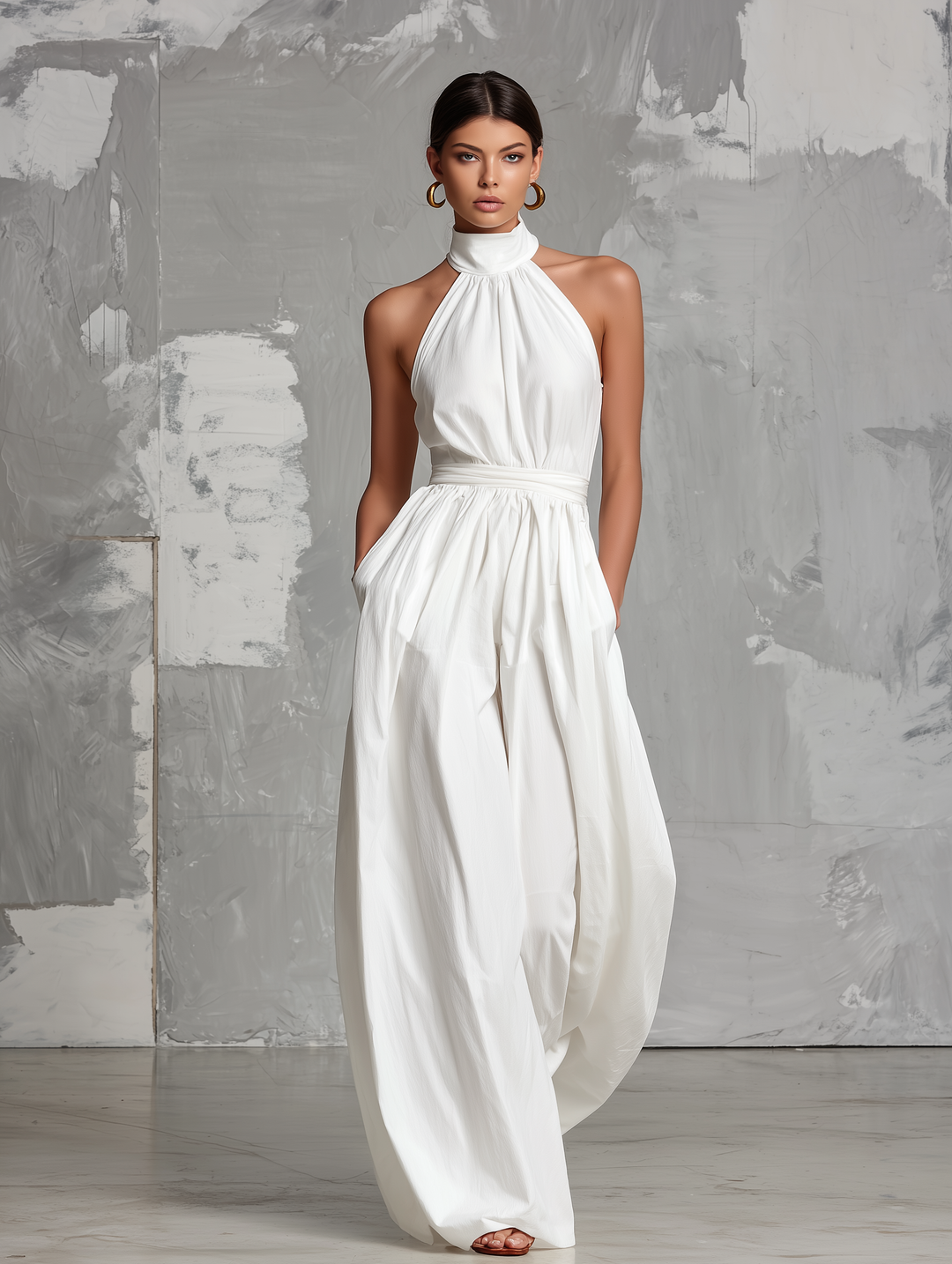Zoé | Halter Wide-Leg Jumpsuit