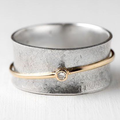 Bague Élégance Dorée™ – Argent & Éclat