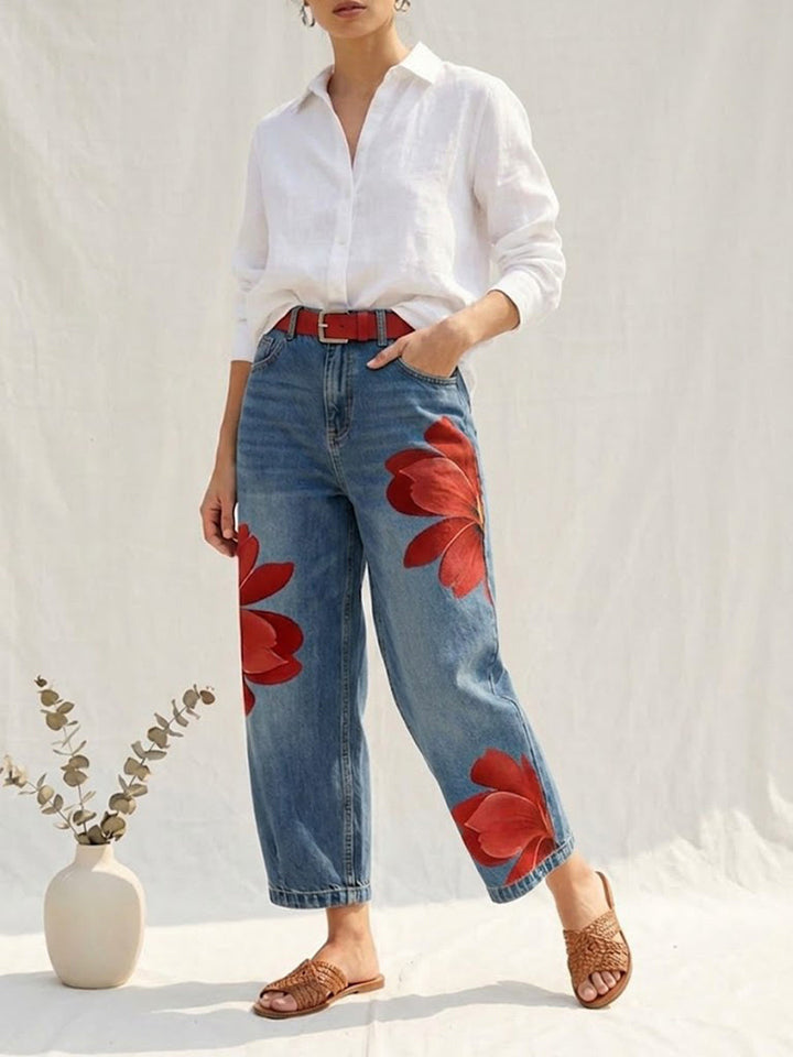 Laurent Atelier™ | Elegant Floral Wide-Leg Pants