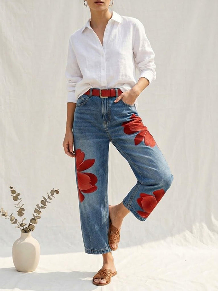 Laurent Atelier™ | Elegant Floral Wide-Leg Pants