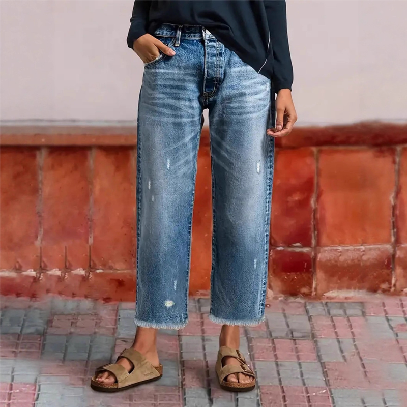 Laurent Atelier™ | Retro Cropped Straight Jeans