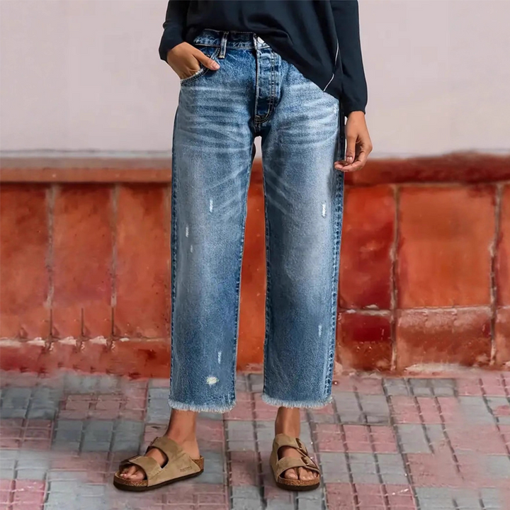 Laurent Atelier™ | Retro Cropped Straight Jeans